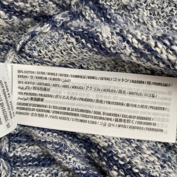 Hollister Striped Waterfall Cardigan Open Knit Lightweight Denim Blue Sz XS / S - Picture 10 of 11